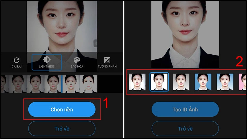 chọn màu nền phù hợp cho ảnh thẻ