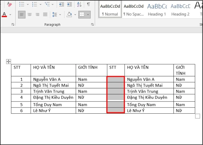 đánh số thứ tự nối tiếp tại 2 cột khác nhau