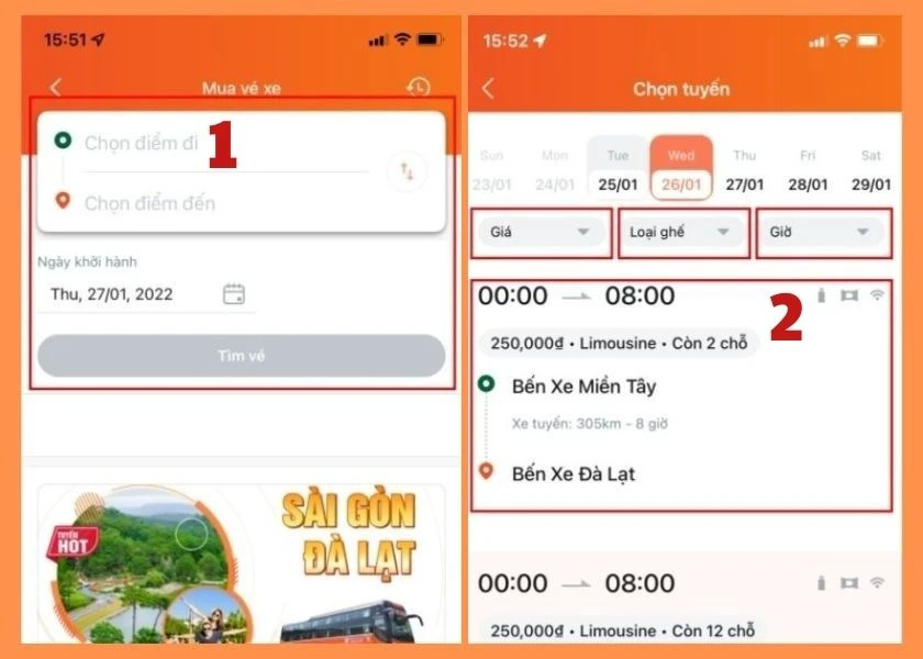 t&igrave;m chọn loại xe, gi&aacute; v&eacute;