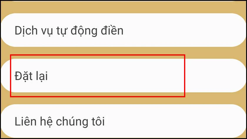 cài đặt lại điện thoại