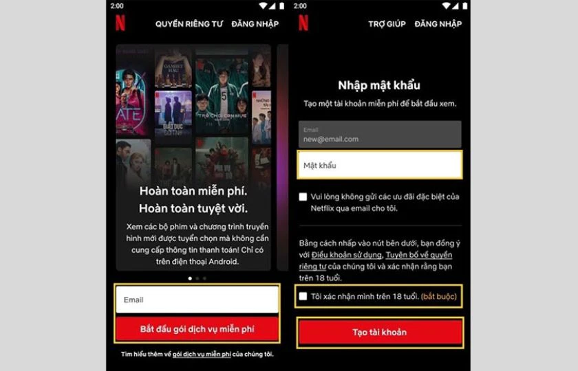 cách tạo tài khoản netflix miễn phí