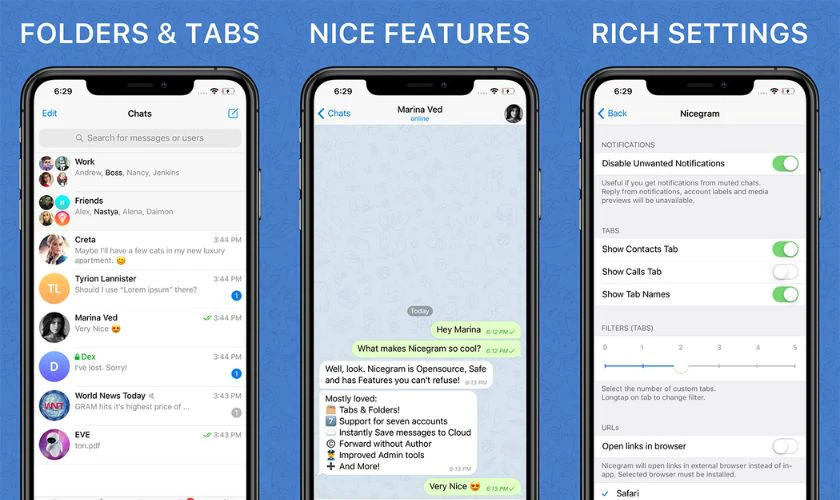 dịch nội dung tin nhắn tr&ecirc;n app my nicegram