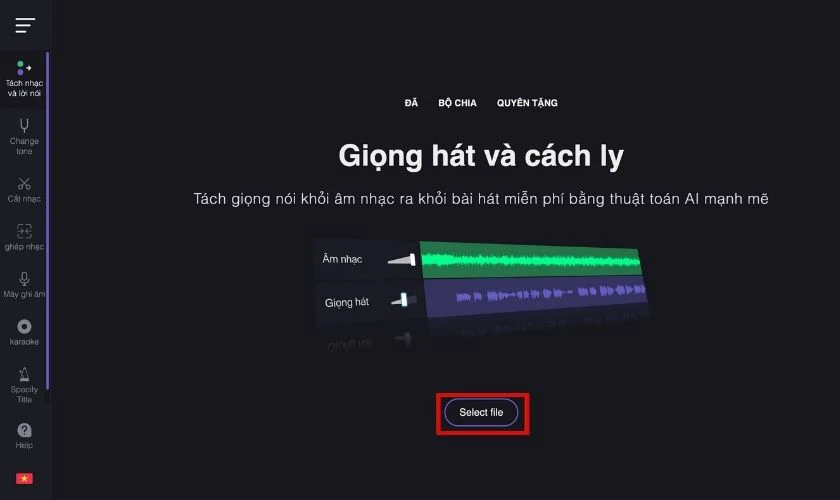 app t&aacute;ch nhạc v&agrave; lời vocal remover
