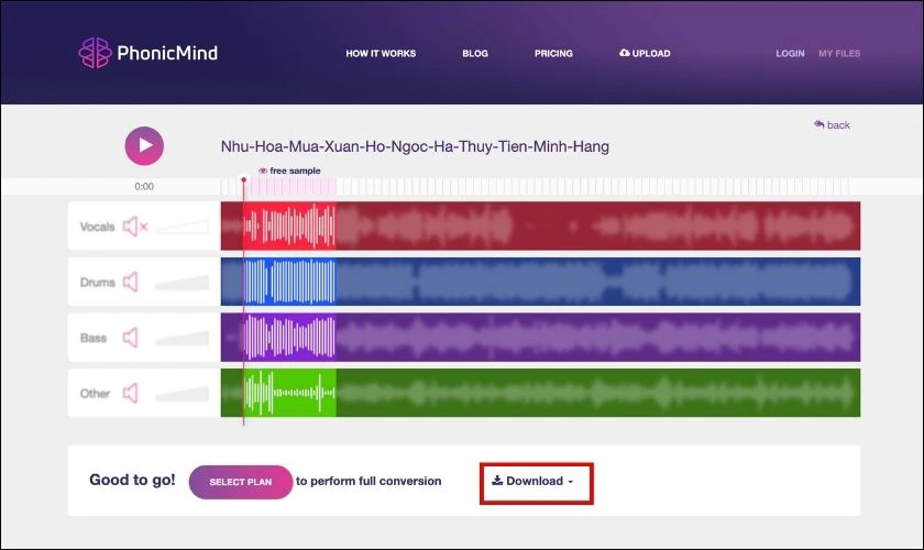 chọn download để tải về b&agrave;i h&aacute;t