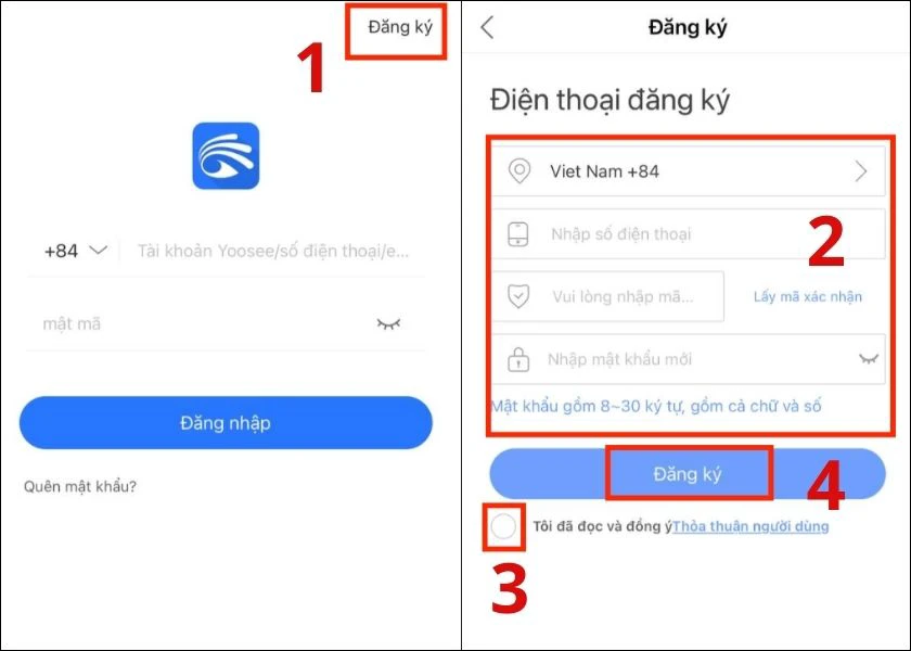 hướng dẫn c&aacute;ch kết nối camera với điện thoại bằng yoosee