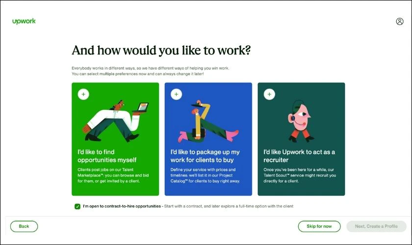 làm việc trên upwork