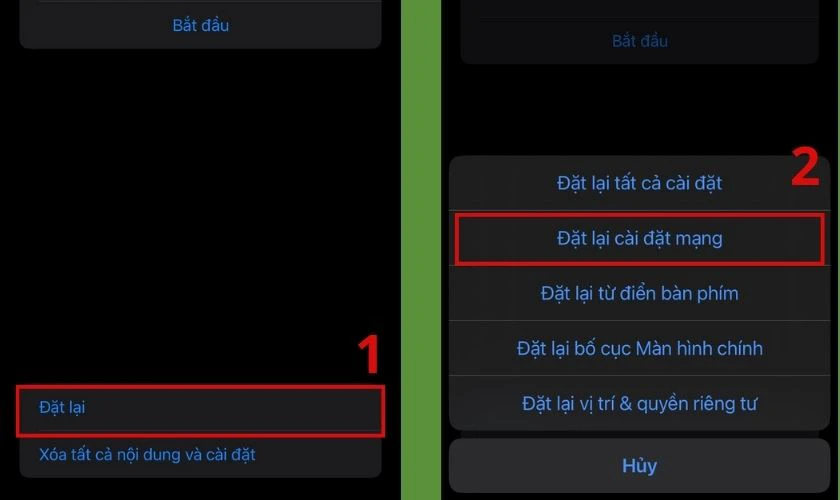 đặt lại cài đặt mạng