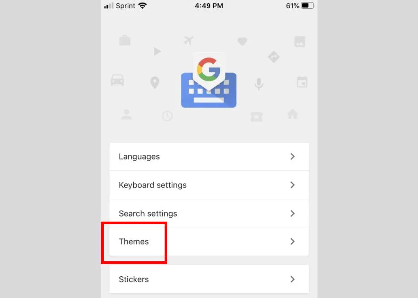 truy cập themes tr&ecirc;n iphone