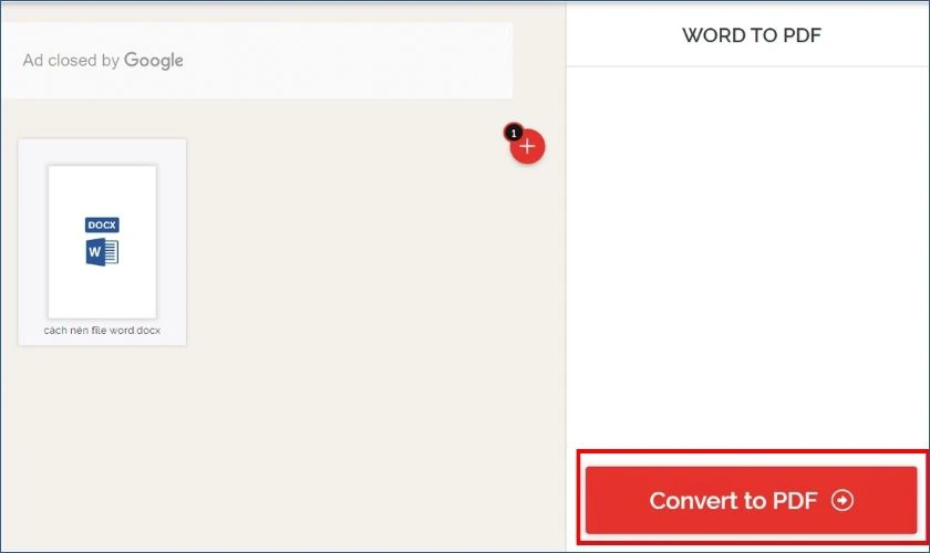 nhấn convert to pdf