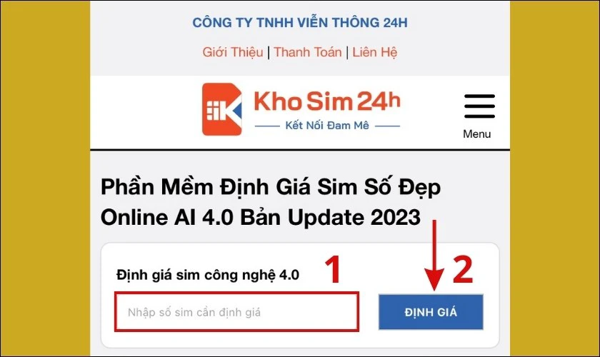 cách định giá số điện thoại trên kho sim 24h