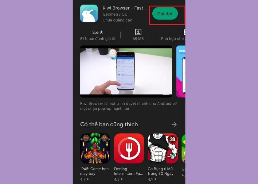 tải kiwi browser về điện thoại