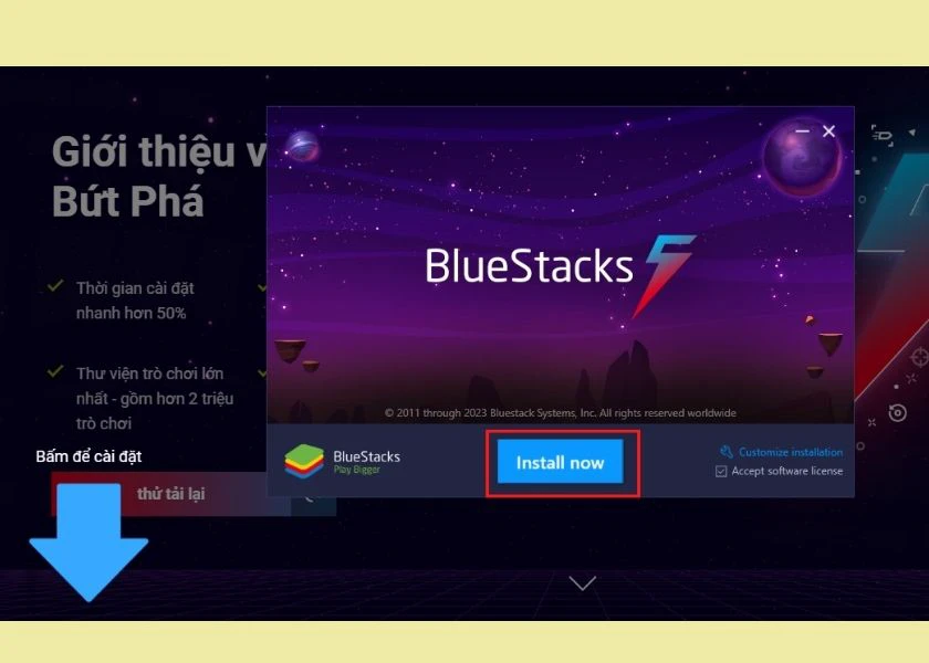 c&agrave;i đặt bluestacks để download ứng dụng tuber