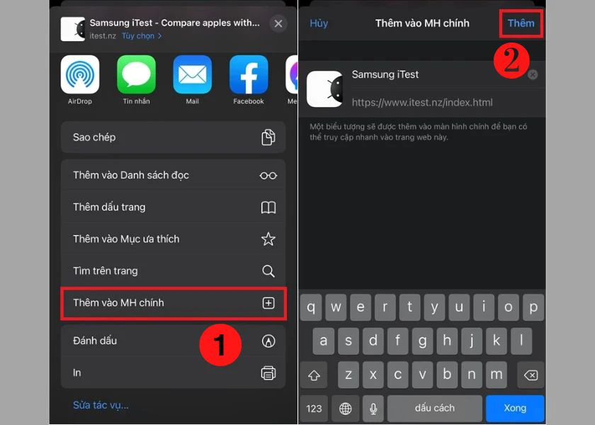 thêm samsung itest vào màn hình chính