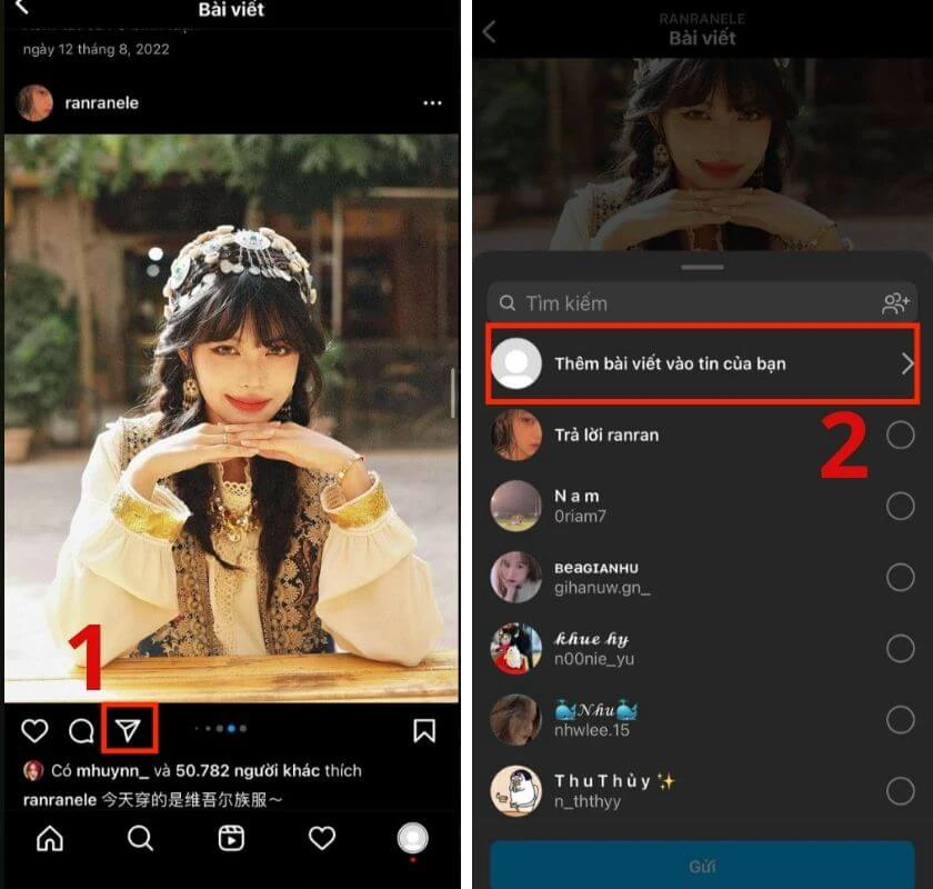 c&aacute;ch chỉnh sửa story khi share lại b&agrave;i viết