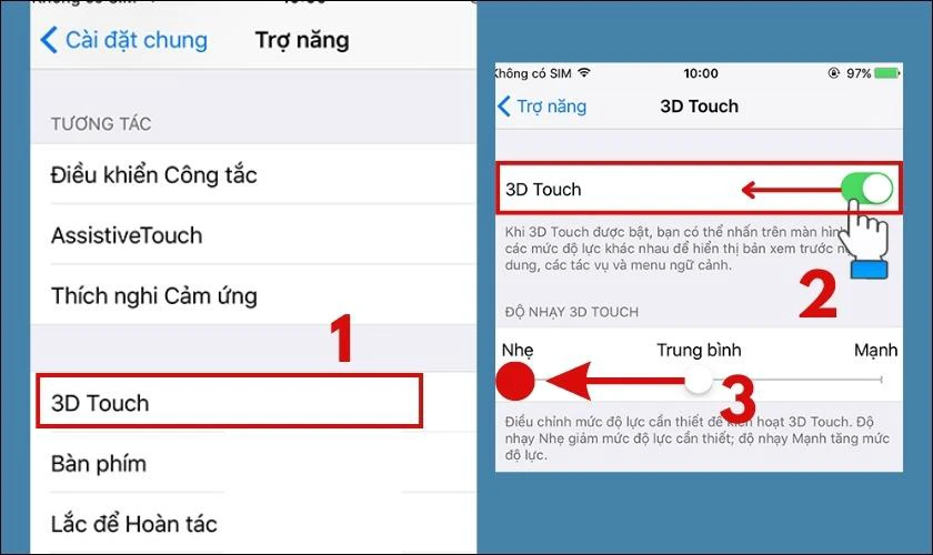 c&aacute;ch tắt 3d touch nhanh ch&oacute;ng
