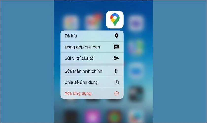 mở t&ugrave;y chọn nhanh bằng t&iacute;nh năng chạm 3d 