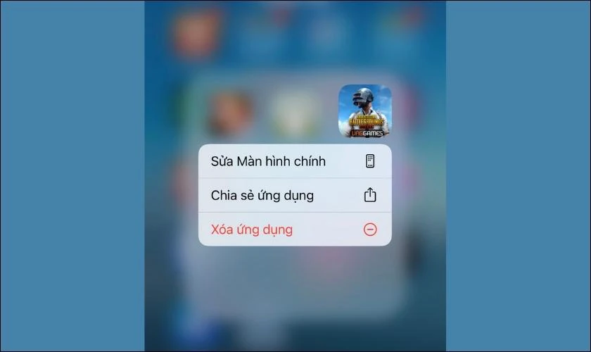 x&oacute;a ứng dụng bằng chạm 3d