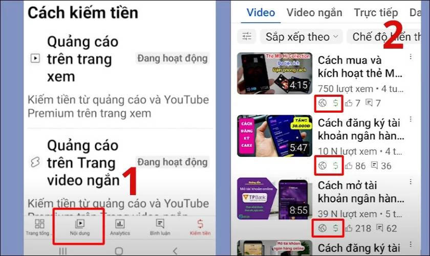 c&aacute;ch bật kiếm tiền từ youtube tr&ecirc;n điện thoại 