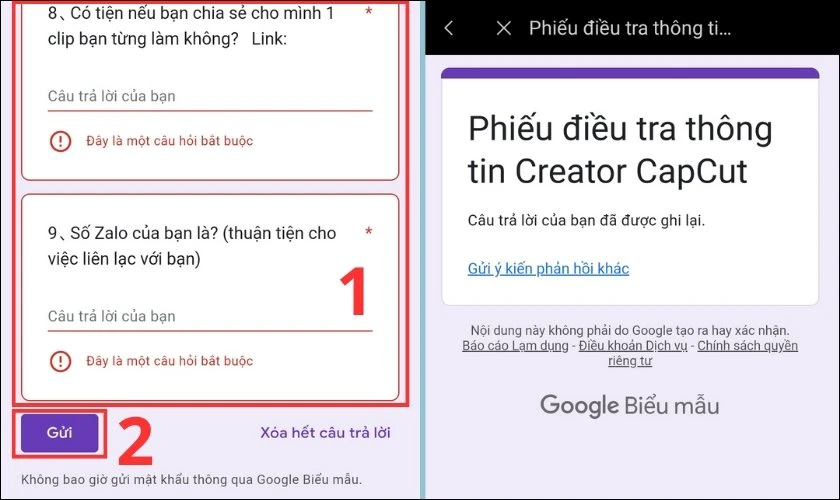 trả lời c&acirc;u hỏi cho phiếu đều tra