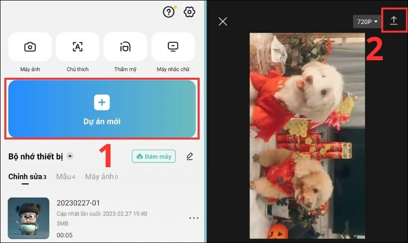v&agrave;o mục dự &aacute;n mới v&agrave; tạo mẫu cho ri&ecirc;ng m&igrave;nh