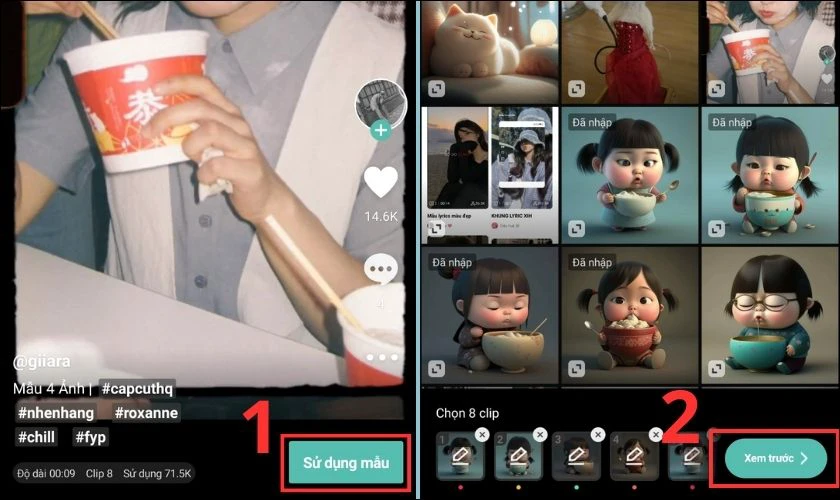 xem trước hiệu quả video sau khi &aacute;p dụng mẫu