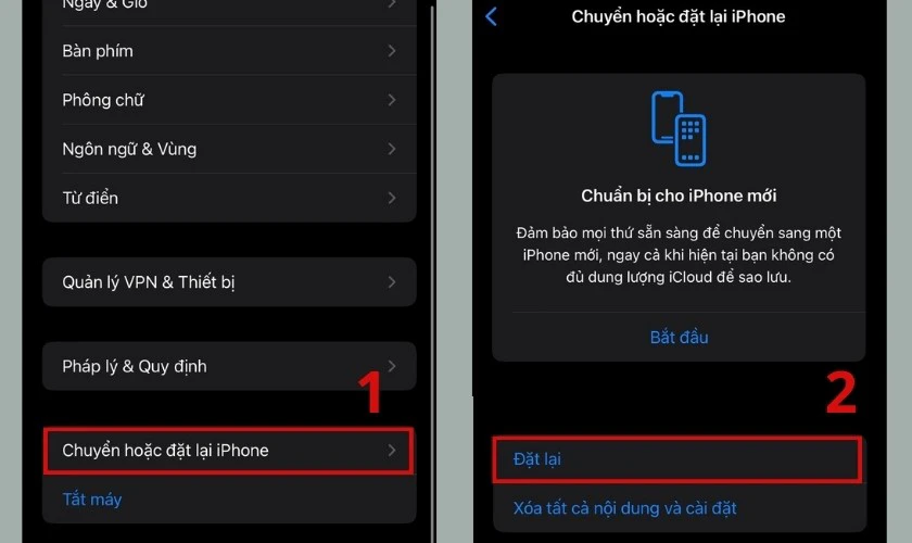 kiểm tra iphone bằng cách khôi phục cài đặt gốc