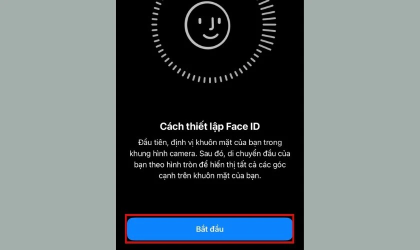 thử thiết lập face id trên iphone để kiểm
