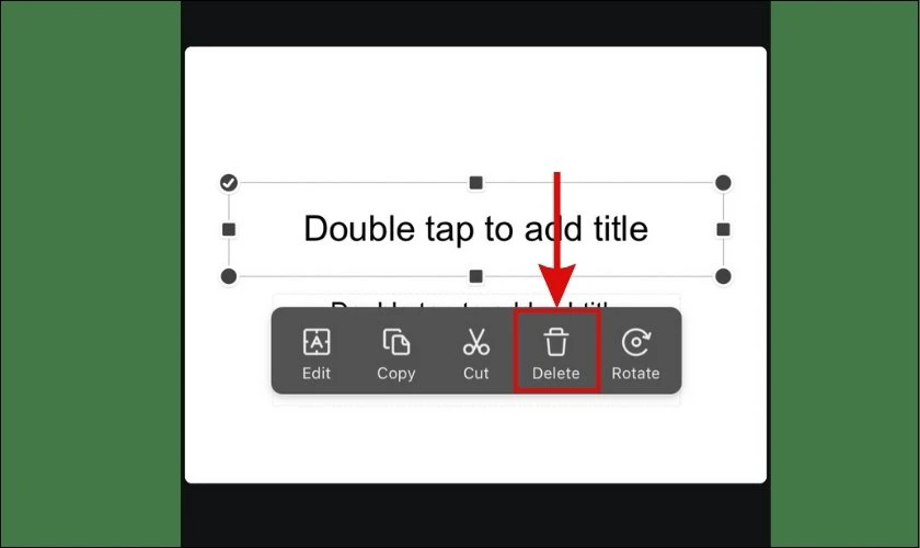 xóa đối tượng trong slide trên điện thoại