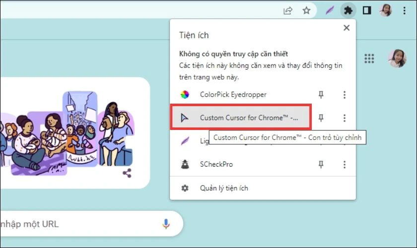 custom cursor tuỳ chỉnh tr&ecirc;n chrome