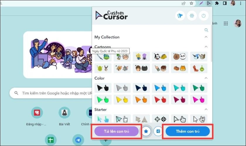 c&aacute;ch custom con trỏ chuột tr&ecirc;n chrome