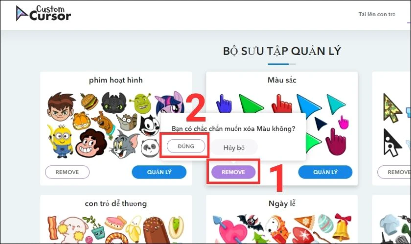 xo&aacute; con trỏ chuột tr&ecirc;n cửa h&agrave;ng tiện &iacute;ch