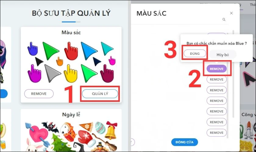 xo&aacute; bộ sưu tập con trỏ chuột tr&ecirc;n chrome