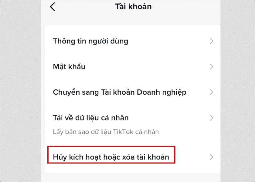 c&aacute;ch x&oacute;a t&agrave;i khoản tiktok của m&igrave;nh tr&ecirc;n điện thoại vĩnh viễn