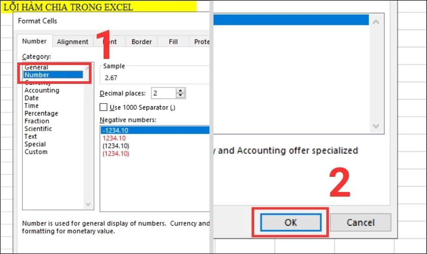 sửa lỗi định dạng trong excel