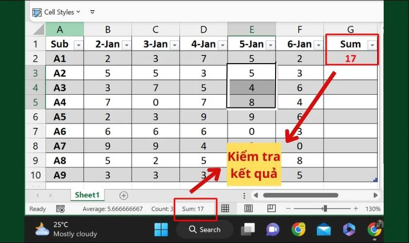 sử dụng h&agrave;m trong excel