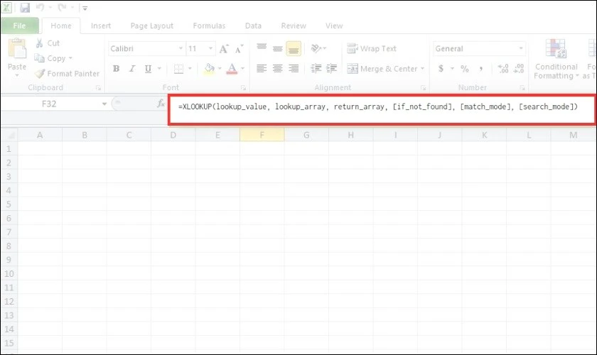 c&ocirc;ng thức h&agrave;m xlookup trong excel