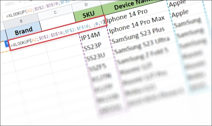 c&aacute;ch d&ugrave;ng h&agrave;m xlookup 