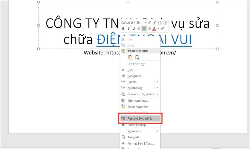 cách xoá bỏ siêu liên kết là gì