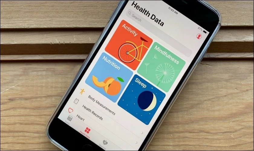 theo d&otilde;i th&ocirc;ng tin sức khỏe bằng icloud