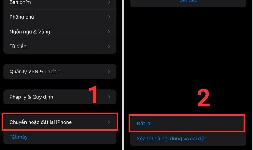 kh&ocirc;i phục c&agrave;i đặt gốc để sửa lỗi m&agrave;n h&igrave;nh ip 14 pro max