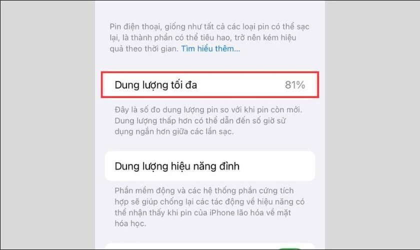 phân tích tình trạng pin điện thoại iphone cũ