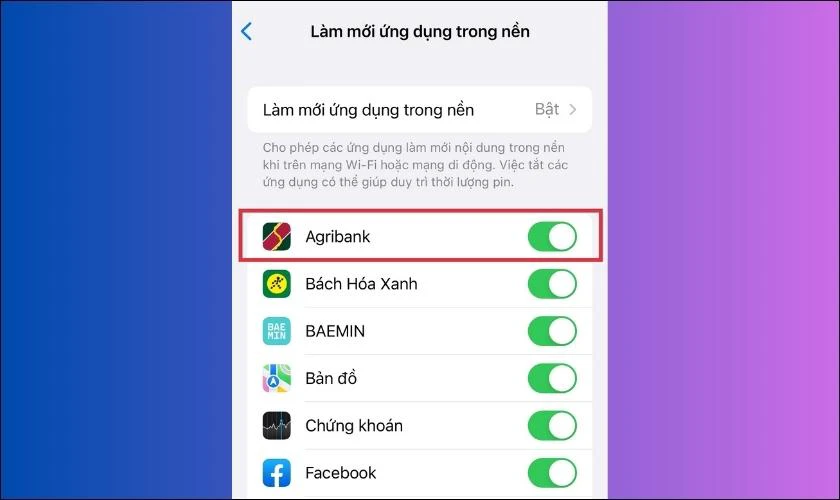 ưu tiên ứng dụng được làm mới trên iphone