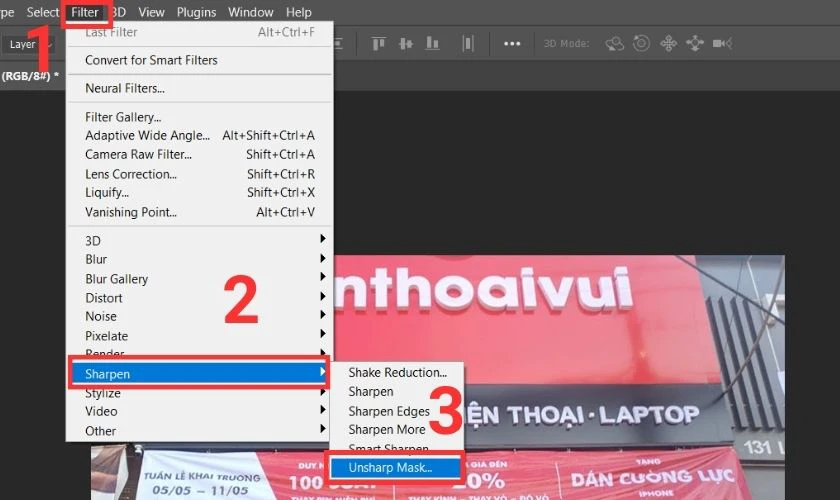 Tăng độ rõ ảnh trên Photoshop với unsharp mask