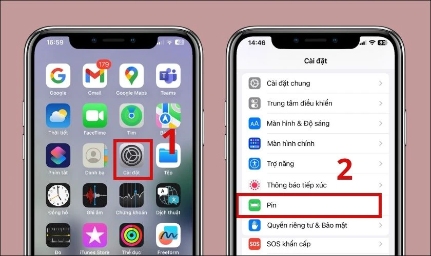 kiểm tra tình trạng pin trước khi mua