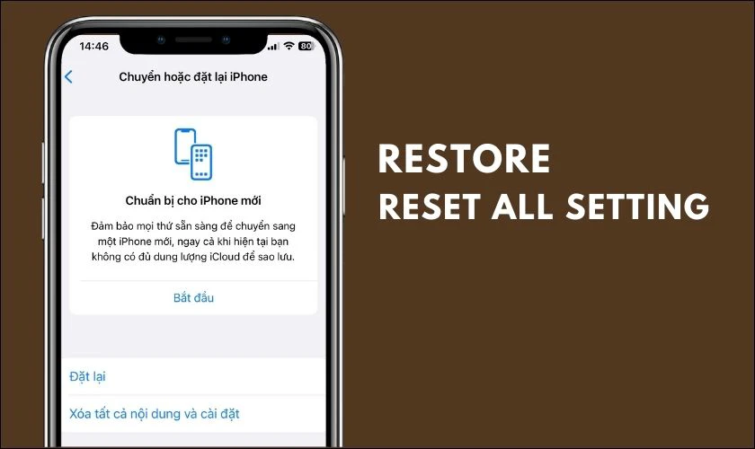 cài đặt lại iphone