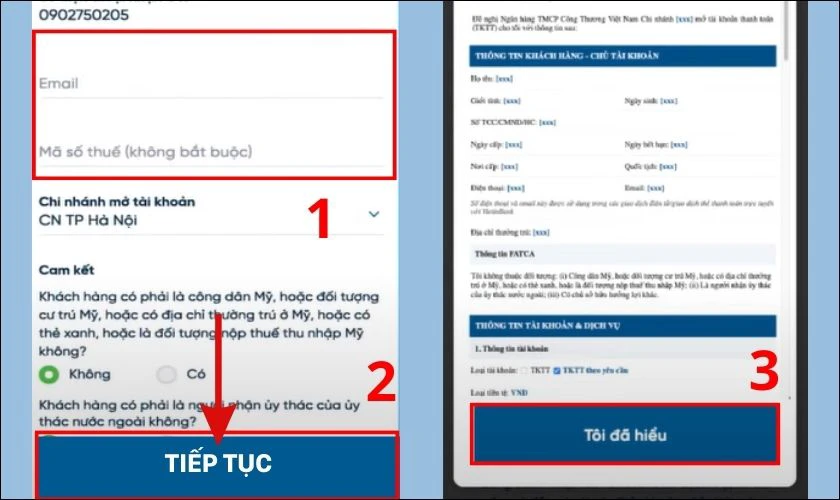 xác nh&acirc;̣n đăng ký tài khoản vietinbank ipay