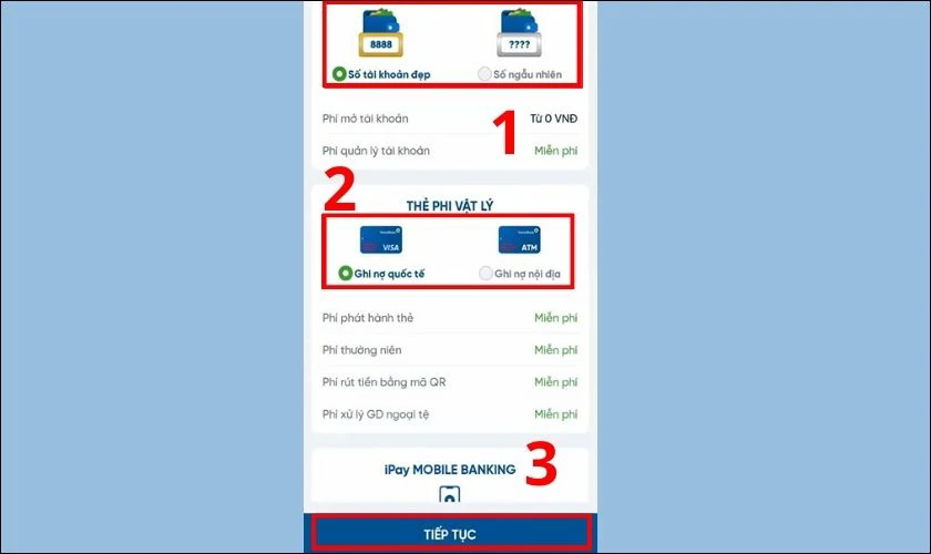 các loại thẻ khi đăng ký tài khoản ng&acirc;n hàng online