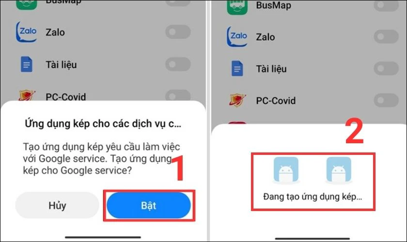 bật ứng dụng k&eacute;p tr&ecirc;n xiaomi