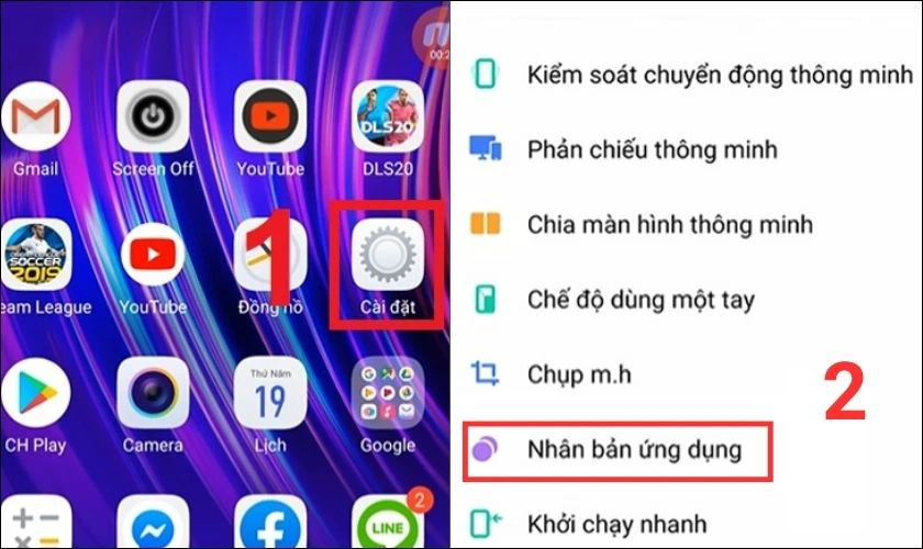ứng dụng k&eacute;p tr&ecirc;n điện thoại vivo