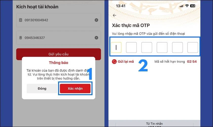 k&iacute;ch hoạt m&atilde; định danh bằng otp